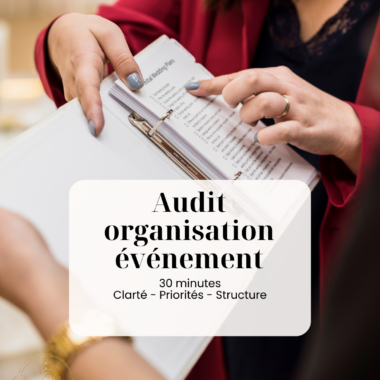 Diagnostic organisation événement – 30 min